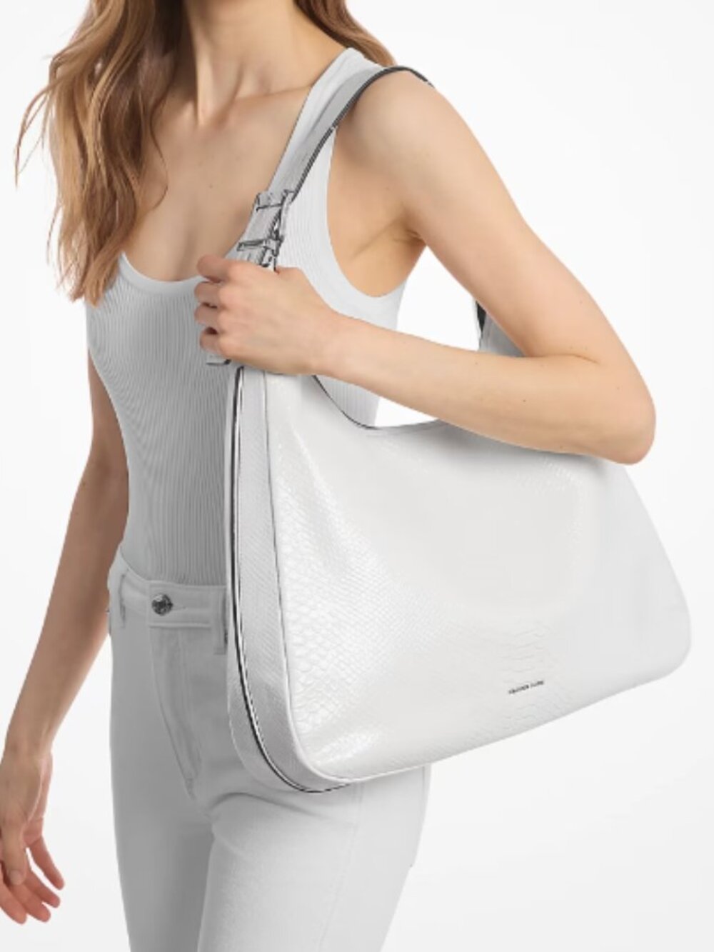 Michael Kors White Pebbled Leather Hobo Bag - Picture 1 of 3